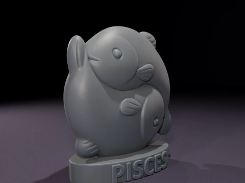Chibi Pisces Candles 3D Printable Model 3D Model