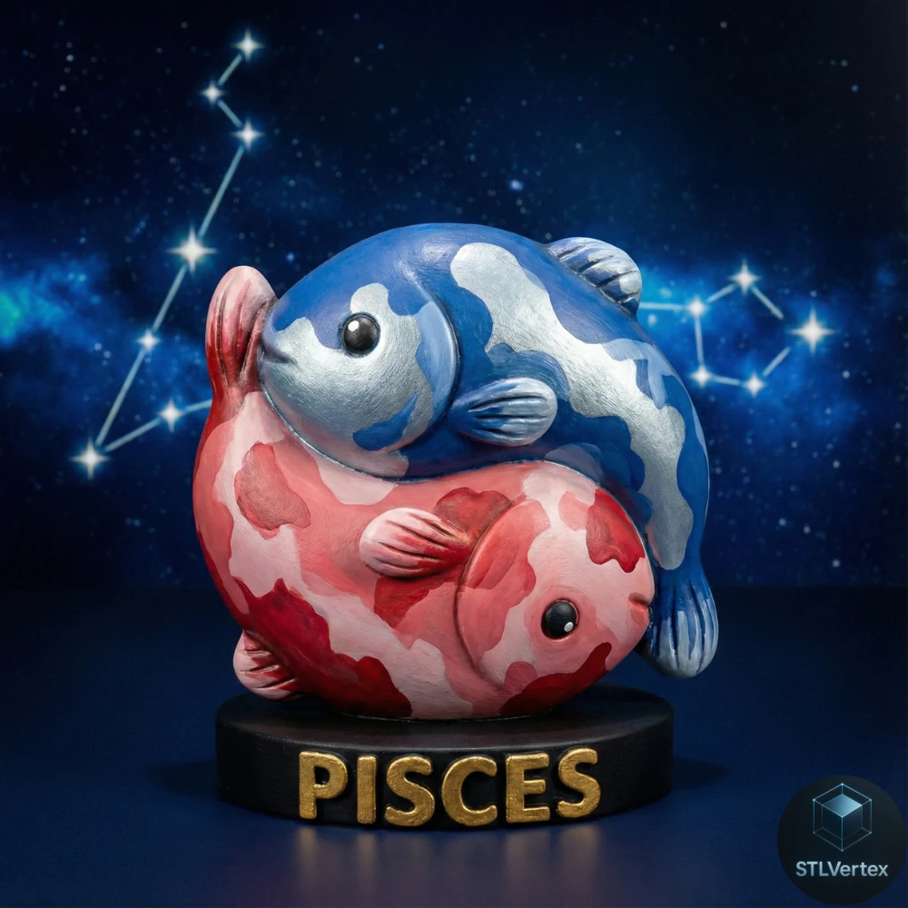 Chibi Pisces Candles 3D Printable Model 3D Model .c4d .max .obj .3ds .fbx .stl .blend 