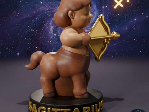 ちび射手座キャンドル 3D 印刷可能モデル 3Dモデル