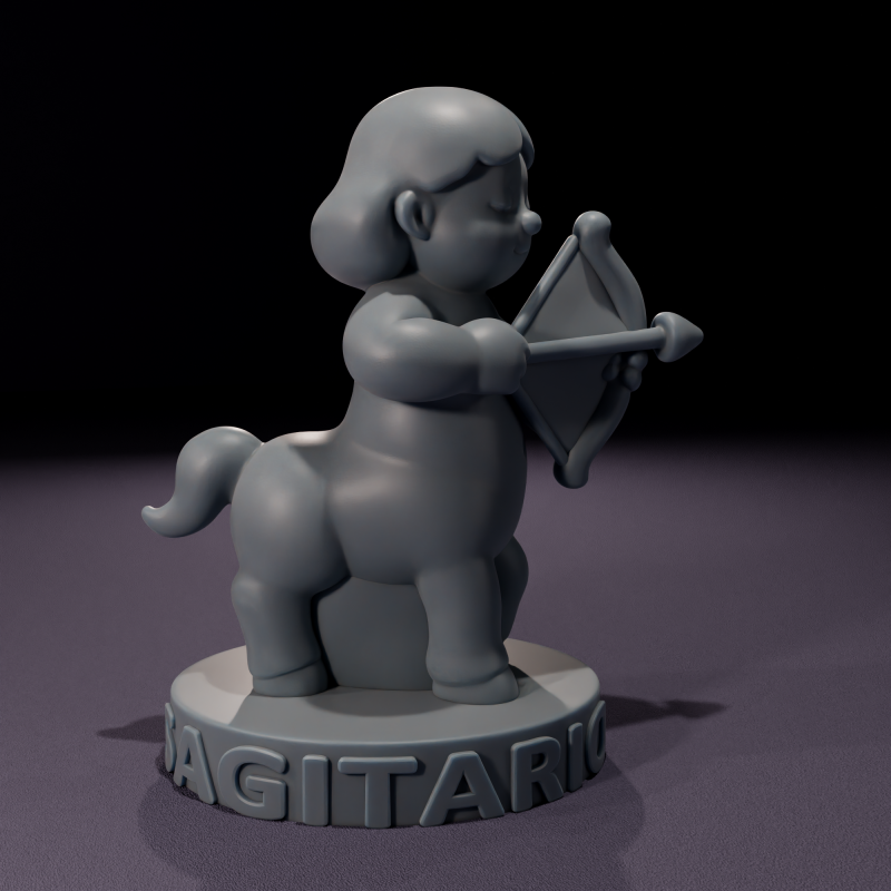 Vela de Sagitario Chibi Modelo 3D para impresin 3D Модель .c4d .max .obj .3ds .fbx .stl .blend 