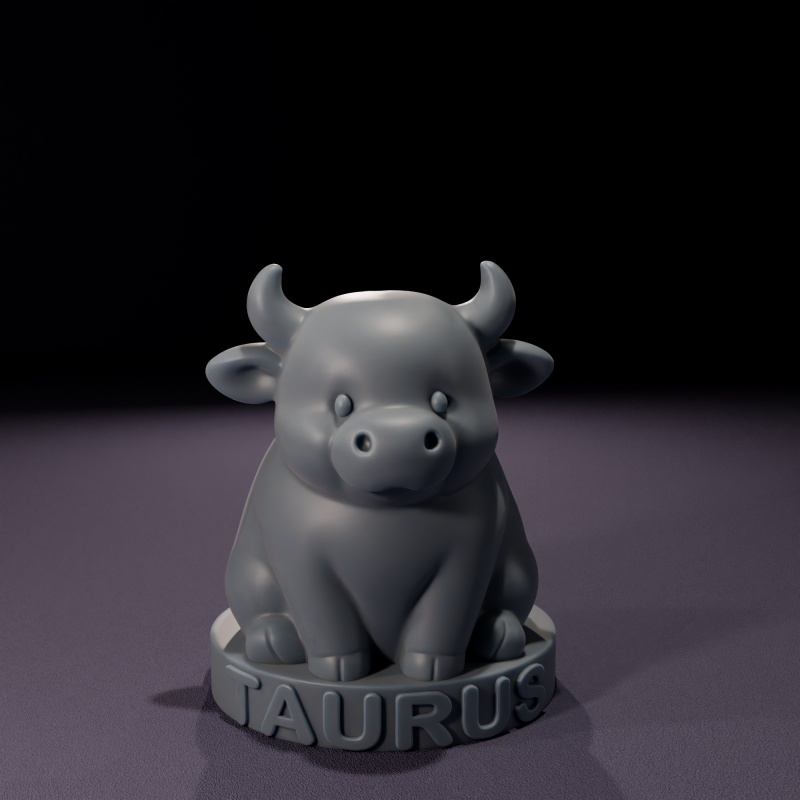 Chibi Stier Kerzen 3D-druckbares Modell 3D Modell .c4d .max .obj .3ds .fbx .stl .blend 