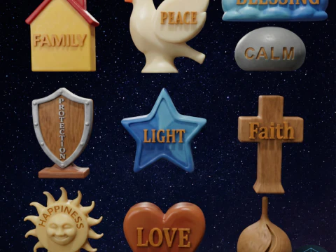 Sammlung guter W&uuml;nsche f&uuml;r den 3D-Druck STL 3D Modell