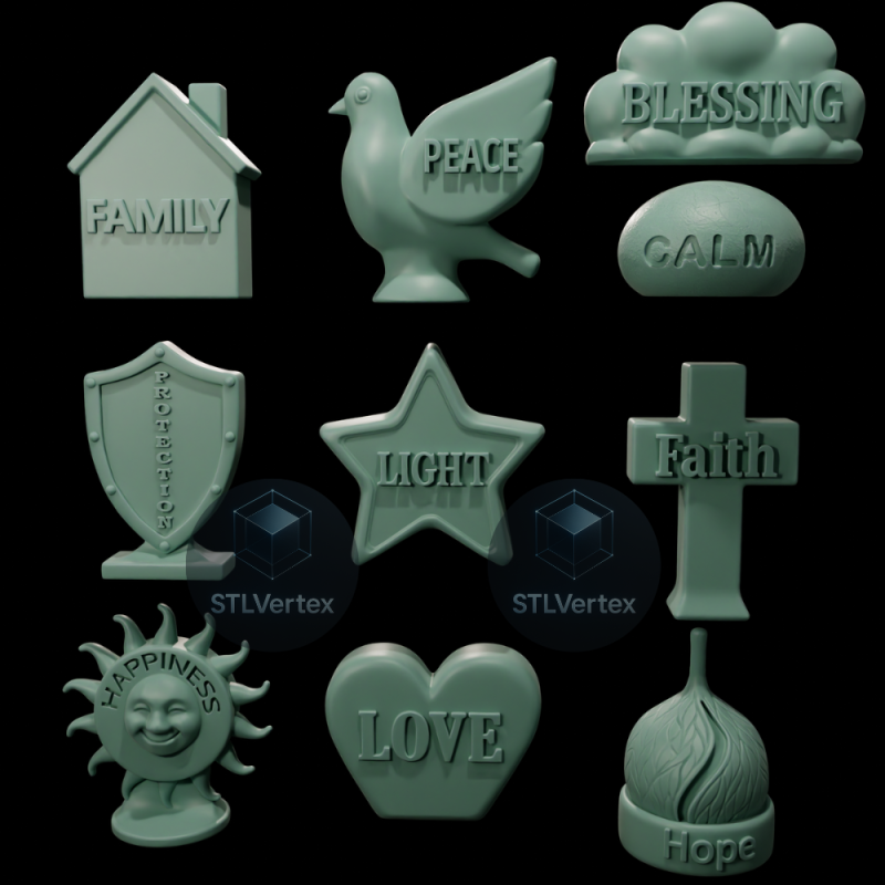 Collection of Good Wishes for Printing STL 3D Модель .c4d .max .obj .3ds .fbx .stl .blend