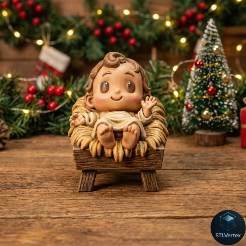 Vela de Jesus no presépio Impressão 3D Chibi Modelo 3D .c4d .max .obj .3ds .fbx .stl .blend