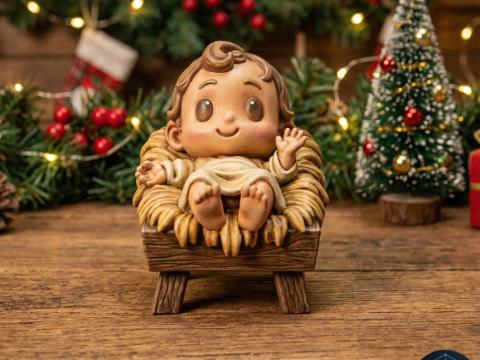 Candle of Jesus in the crib Chibi 3D printing Modelo 3D