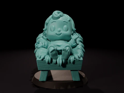 Vela de Jesus no pres&eacute;pio Impress&atilde;o 3D Chibi Modelo 3D