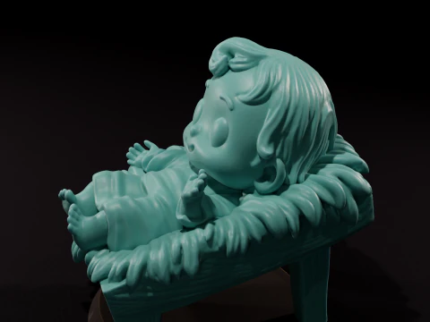 Vela de Jesus no pres&eacute;pio Impress&atilde;o 3D Chibi Modelo 3D