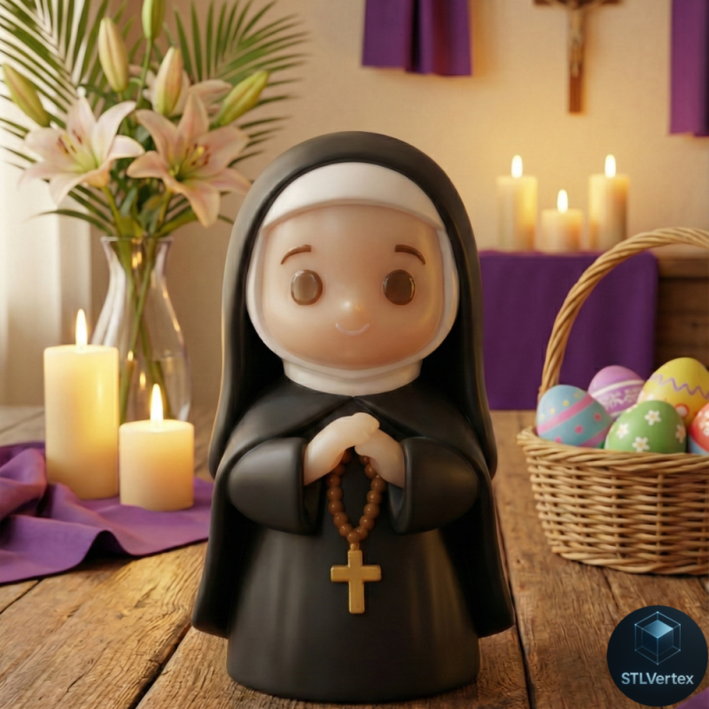 Nuns Candle 3D printing 3D Model .c4d .max .obj .3ds .fbx .stl .blend 