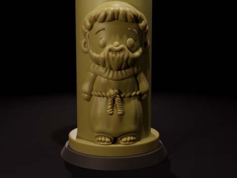 Saint Francis of Assisi Candle - Vela de San Francisco de Ass 3D Model
