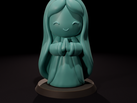 Chibi Virgin Mary Candle - Vela de la Virgen Maria Chibi 3D Model