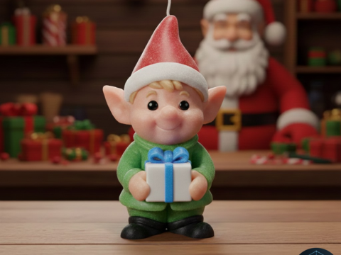 Chibi Christmas Elf Candle 3D printing 3D Model