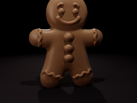 Vela Hombre de Jengibre Chibi - Vela de Muneco de Jengibre Chibi Modelo 3D