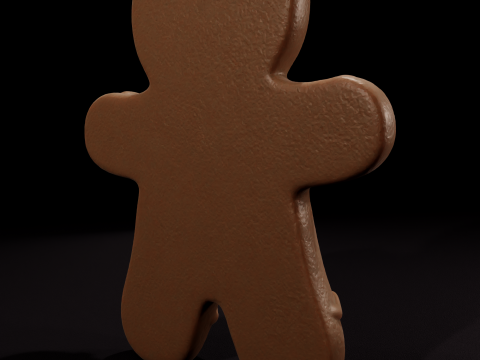 Candela Chibi Gingerbread Man - Vela de Muneco de Jengibre Chibi Modello 3D