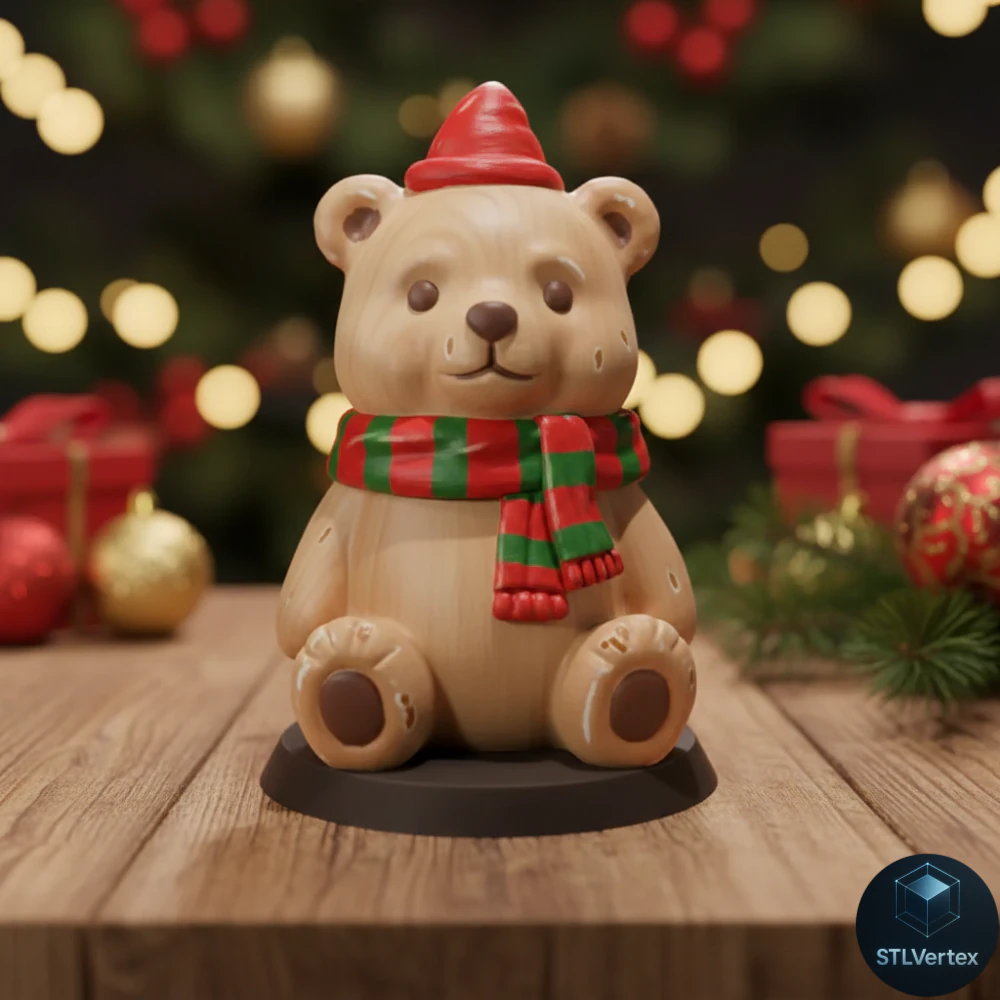 Christmas Bear Candle 3D printing 3D Print Model .c4d .max .obj .3ds .fbx .stl .blend 