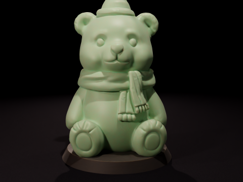 Vela Oso Navideño - Vela de Oso Navideo Modelo 3D