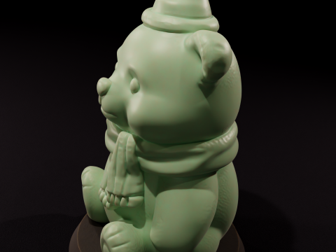 Vela Oso Navideño - Vela de Oso Navideo Modelo 3D