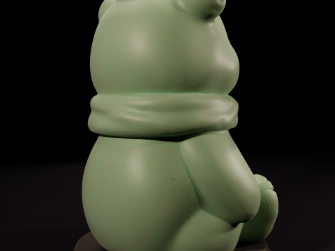 Vela Oso Navideño - Vela de Oso Navideo Modelo 3D