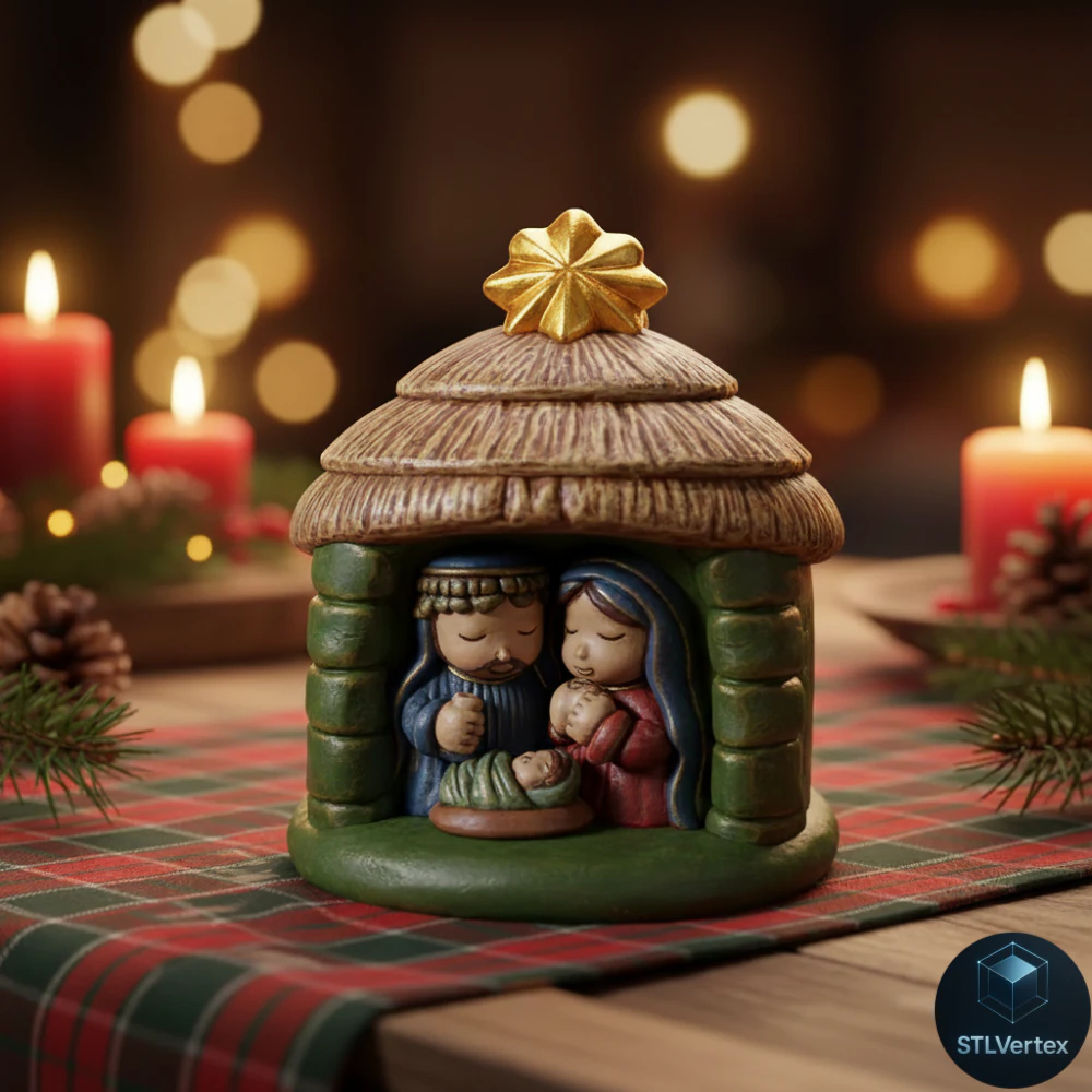 Nativity scene candle 3D printing 3D Print Model .c4d .max .obj .3ds .fbx .stl .blend 