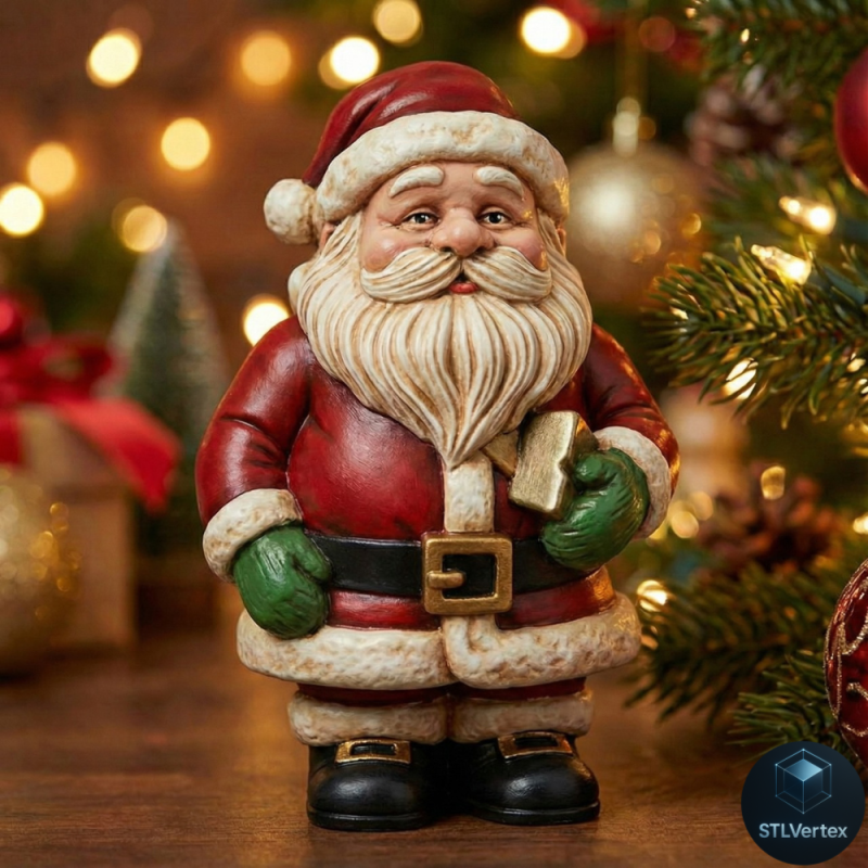 Свічка Санта-Клауса Чібі 3D-друк 3D Модель .c4d .max .obj .3ds .fbx .stl .blend 