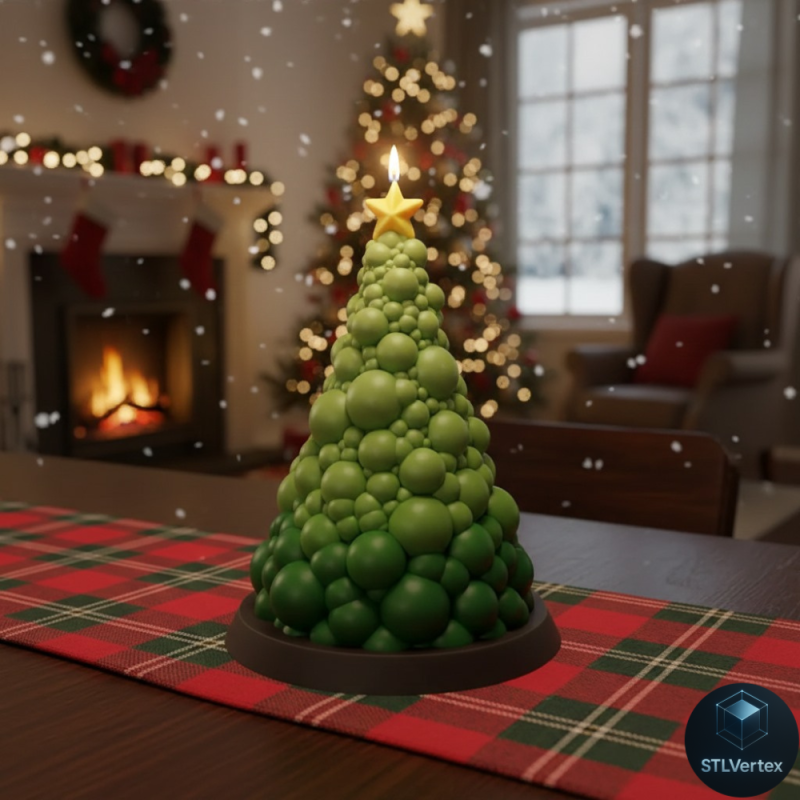 Christmas tree candle 3D printing 3D Model .c4d .max .obj .3ds .fbx .stl .blend 