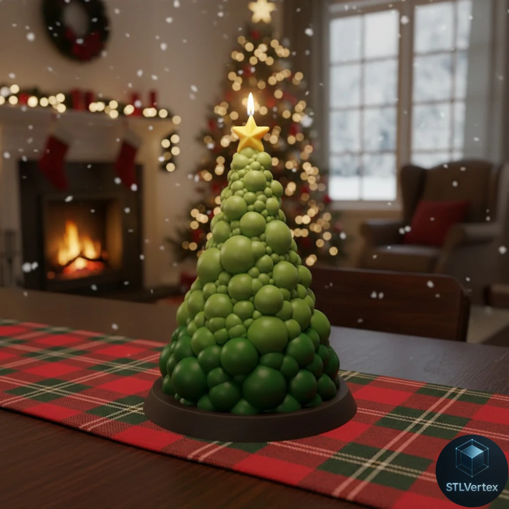Christmas tree candle 3D printing 3D Print Model .c4d .max .obj .3ds .fbx .stl .blend 