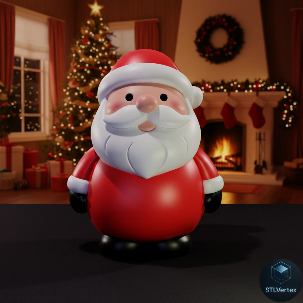 Impresión 3D clásica de Papá Noel Modelo 3D .c4d .max .obj .3ds .fbx .stl .blend