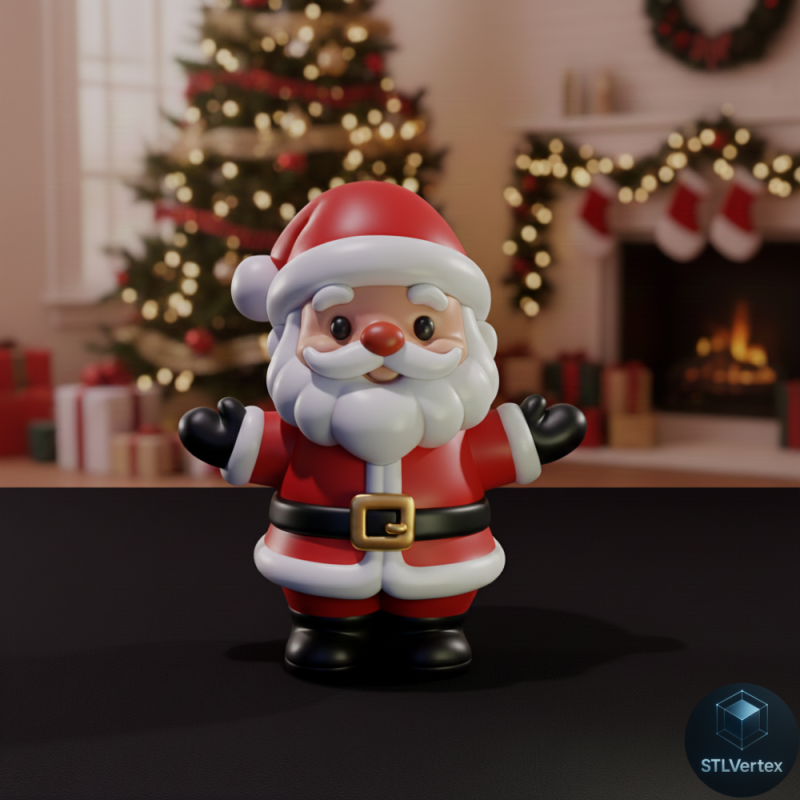 Pap Noel Festivo - Festive Santa Claus 3D Model .c4d .max .obj .3ds .fbx .stl .blend