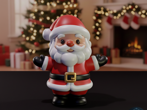 Pap Noel Festivo - Babbo Natale festivo Modello 3D