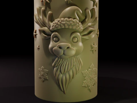 Modelo impresso em 3D de vela de rena de Natal Modelo de Impressão 3D