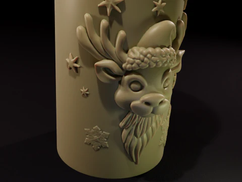 Modelo impresso em 3D de vela de rena de Natal Modelo de Impressão 3D