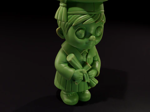 Estatueta de gradua&ccedil;&atilde;o Chibi Boy para impress&atilde;o 3D Modelo 3D