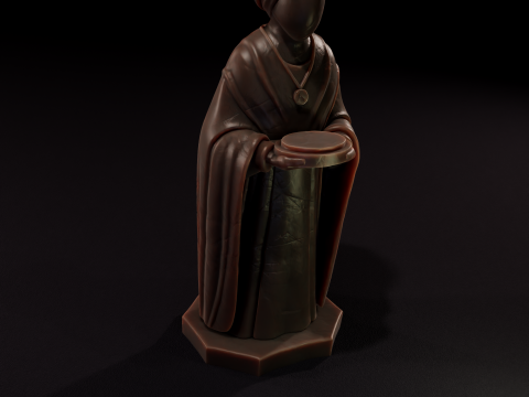 Unutulmuş Tapınağın Taş Rahibi 3D Model