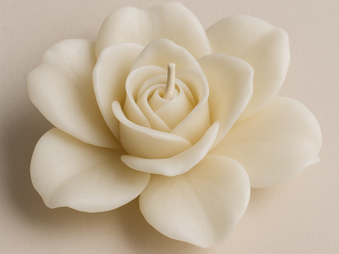 Modelo de vela decorativa de flor de gard&ecirc;nia Modelo 3D