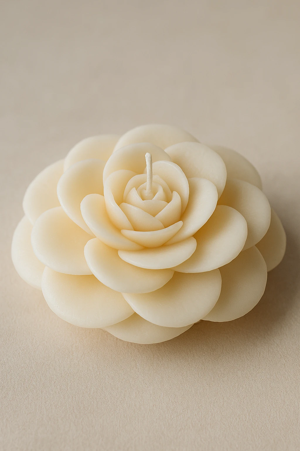 Cream Camellia Blossom Candle 3D Print Model .c4d .max .obj .3ds .fbx .stl .blend 
