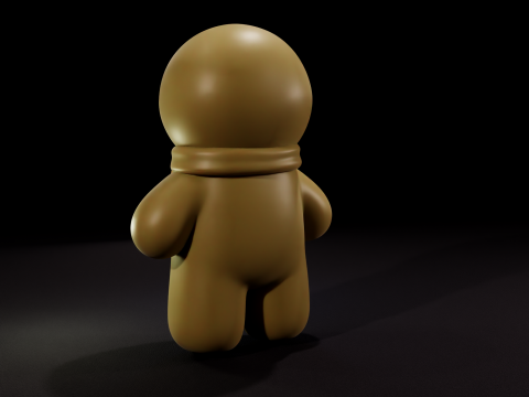 Cute Winter Gingerbread Character Figurine 3D Model