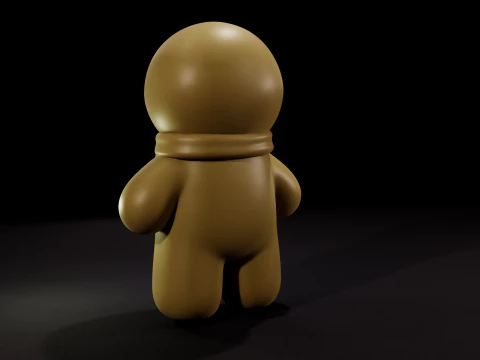 Cute Winter Gingerbread Character Figurine 3D Print Model