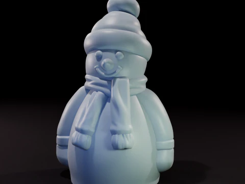 Charming Winter Snowman Decorative Figure 3D Print Model