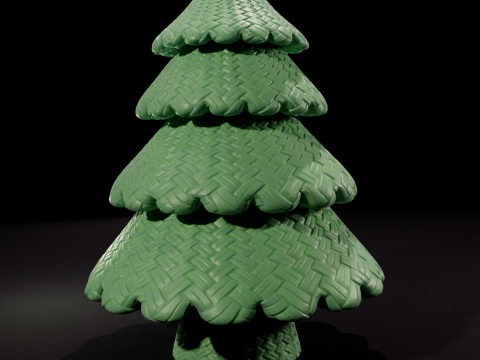 編まれた松の木 3Dモデル