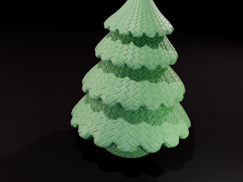 編まれた松の木 3Dモデル