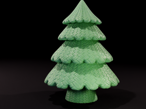 編まれた松の木 3Dモデル