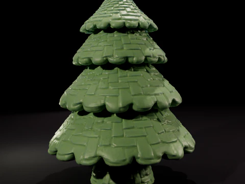 Stylized Woven Christmas Tree Decor 3D Print Model