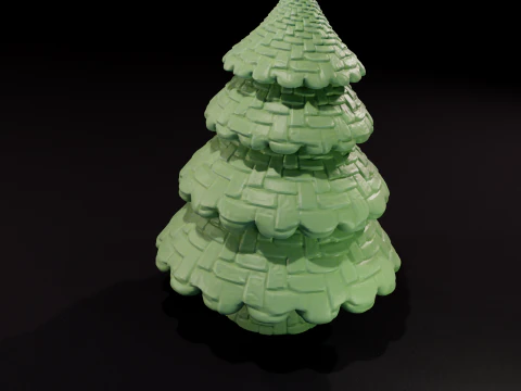 Stylized Woven Christmas Tree Decor 3D Print Model