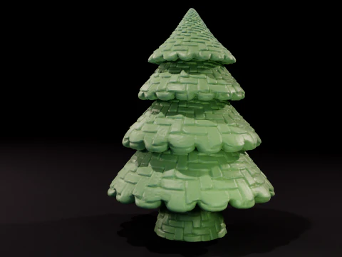 Stylized Woven Christmas Tree Decor 3D Print Model