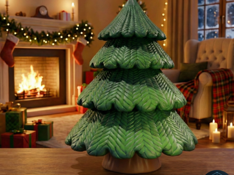 &Aacute;rbol de Navidad tejido Modelo 3D