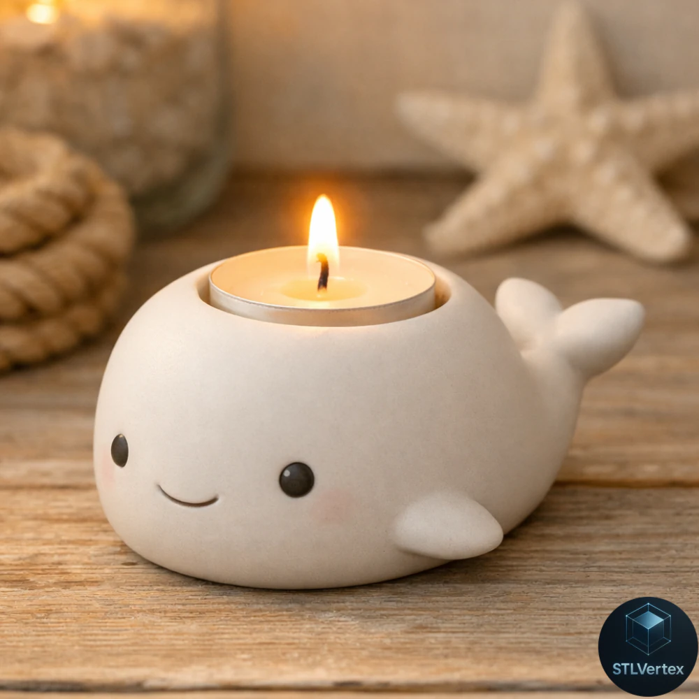 Cute Creature Candle Holder - 3D Printable Model 3D Print Model .c4d .max .obj .3ds .fbx .stl .blend 