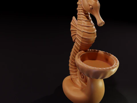 Seahorse Tealight Holder - 3D Printable Model 3D Print Model