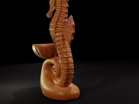 Seahorse Tealight Holder - 3D Printable Model 3D Model