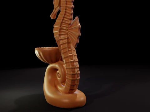 Seahorse Tealight Holder - 3D Printable Model 3D Print Model