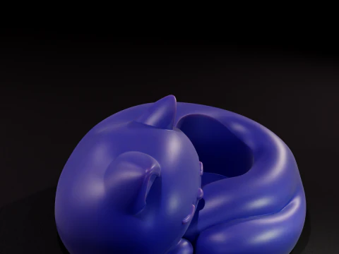 Sleeping Cat Candle Holder 3D Printable Model 3D Print Model