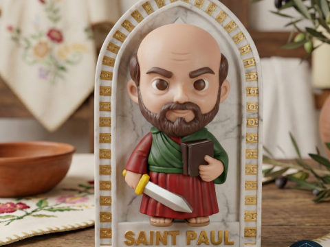 Vela decorativa en relieve de San Pablo Modelo imprimible en 3D Modelo 3D